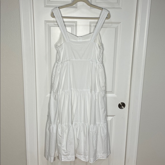 Madewell Button-Front Tiered Midi Dress Size Medium White Sleeveless - Picture 11 of 16